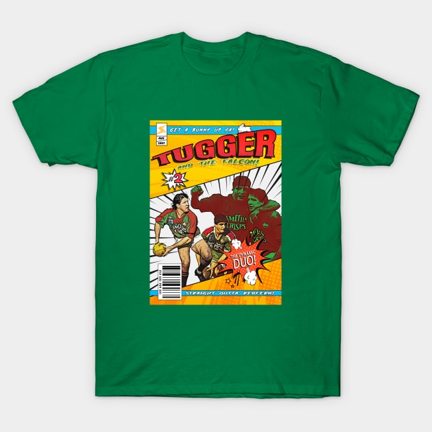 Retro Rabbitohs - Comic Book Style - TUGGER & THE FALCON T-Shirt by OG Ballers